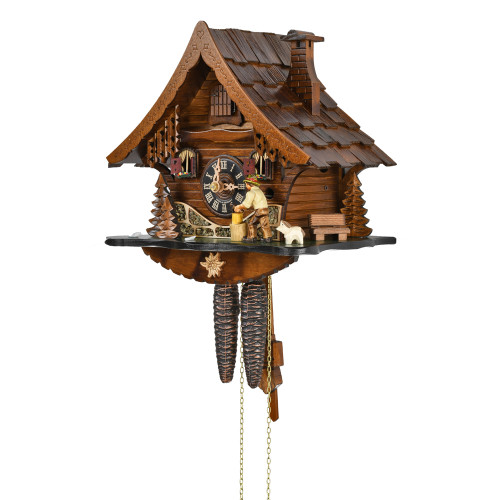 Black Forest Chalet with Animated Wood Chopper 1 Day Mechanical Cuckoo Clock