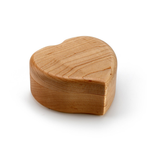 heart-shaped solid maple musical keepsake