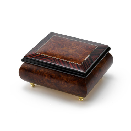 Classic Style 23 Note Burl-Elm with Rosewood Border Music Box