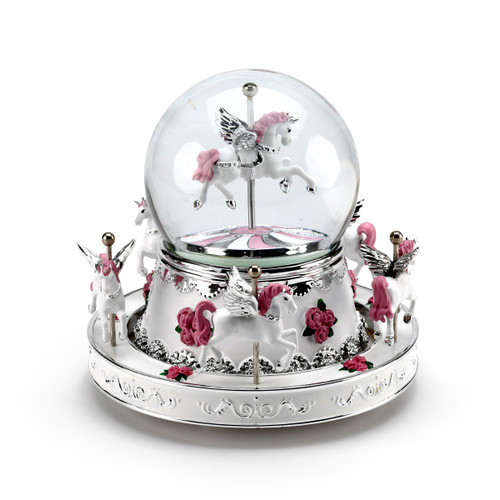 Unicorn Snow Globe Carousel | Shop Music Box Attic