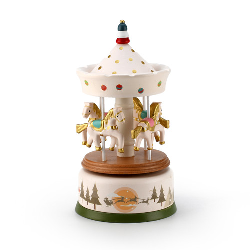 Holiday Christmas Musical Wooden Animated Children's Carousel *New Design