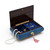 Royal Blue 18 Note Violin and Floral Wood Inlay Musical Jewelry Box