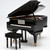 Amazing 18-Note Miniature Musical Hi-Gloss Black Grand Piano Music Box