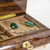 Gorgeous Hummingbird and White Rose Wood Inlay 22 Note Musical Jewelry Box