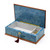 Gorgeous Italian Sea Blue 18 Note Grand Arabesque Wood Inlay Musical Jewelry Box