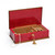 Beautiful 30 Note Red Wine Grand Italian Arabesque Wood Inlay Musical Jewelry Box