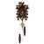 Traditional Carved Hand Painted Edelweiss 5 Leaves and Bird Black Forest Quartz Cuckoo Clock