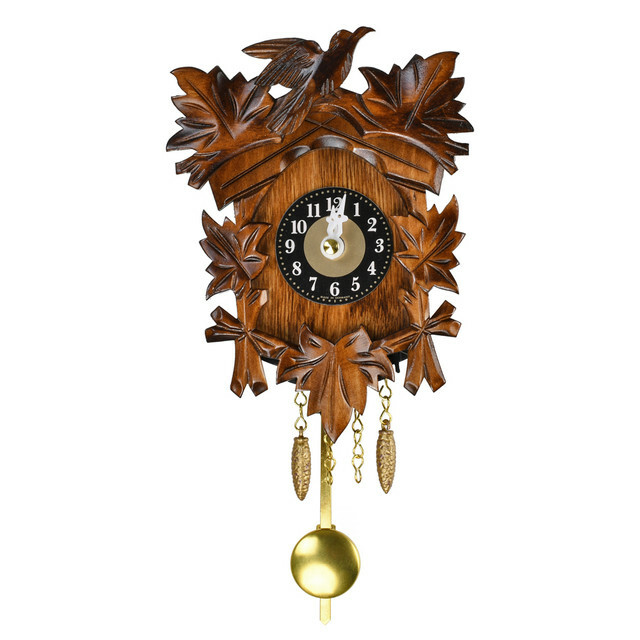 traditional carved black forest quartz cuckoo clock