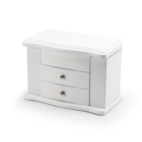 matte white ballerina musical jewelry box