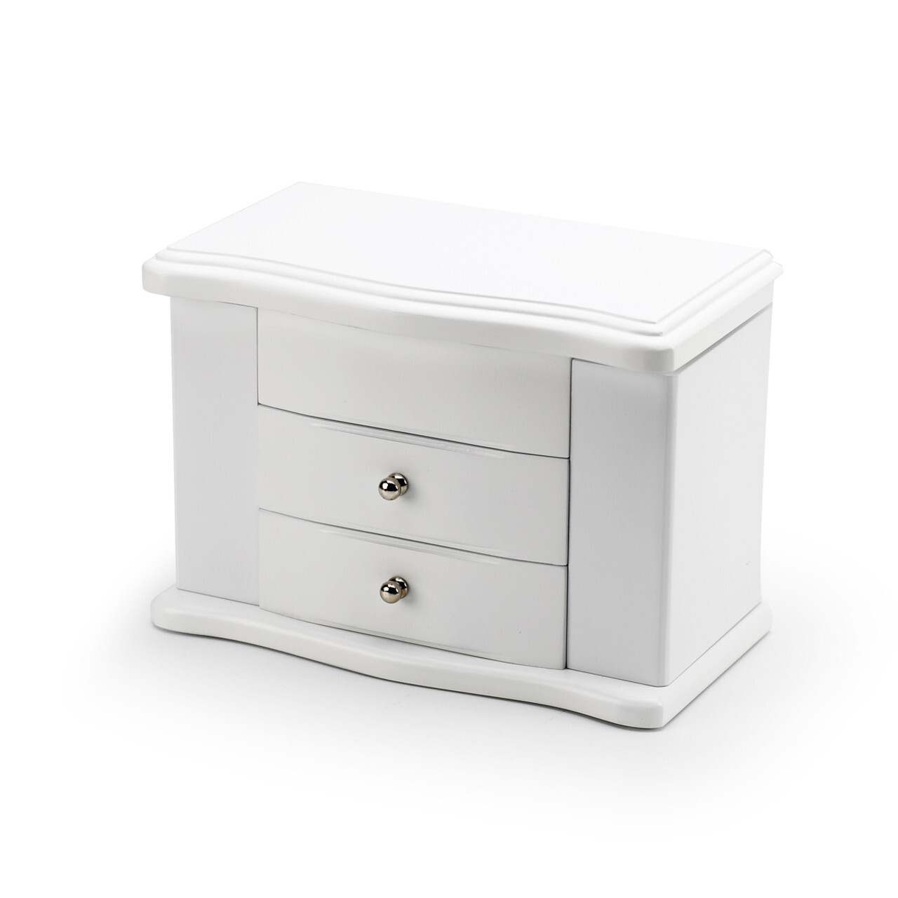 white musical spinning ballerina jewelry box
