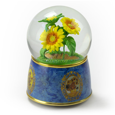 A Tribute to Van Gogh's Sunflowers 18 Note Musical Water Globe
