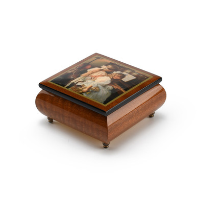 Handcrafted Ercolano Music Box with Painted Scene "Rhapsody and Lace" by Sandra Kuck