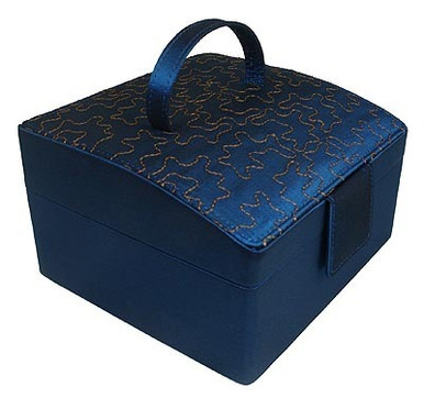 Sapphire Blue Double Layer Jewelry Box