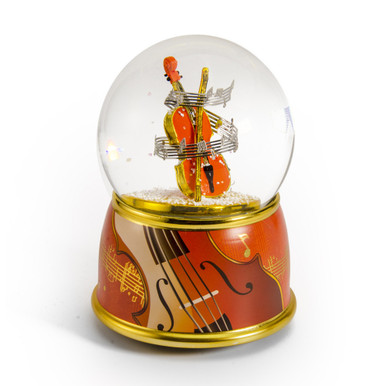 Music Theme Violin with Painted Base Musical Water / Snow Globe