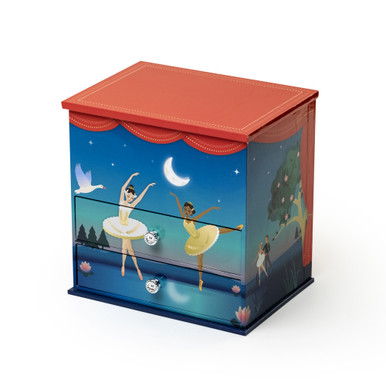 Swan Lake Theme Design Spinning Ballerina Musical Jewelry Box Mariel by Mele & Co.