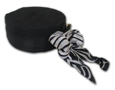 Round Black And White Ribbon Double Layer Jewelry Box