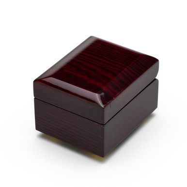 Perfect Little 18 Note Musical Box w. Dark Glossy Wooden Finish