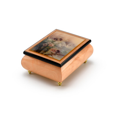 Handcrafted Ercolano Music Box Featuring "Swan With Daylilies" by Lena Liu