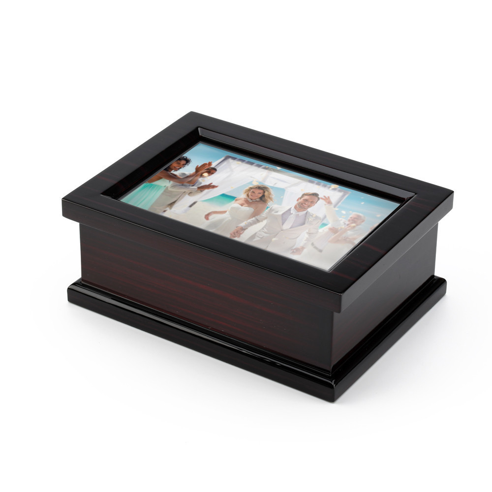 Image of Sophisticated Modern 4 x 6 Picture Frame Musical Jewelry Box