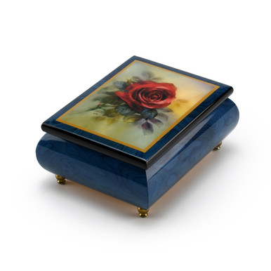 Vibrant Blue Ercolano Music Jewelry Box - "True Love" by Lena Liu