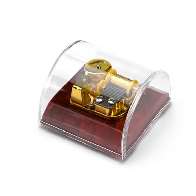 Elegant 18 Note Musical Acrylic Paperweight with Mantle and Dome