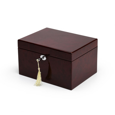 Modern Hi Gloss Coffee Tone 23 Note Music Jewelry Box