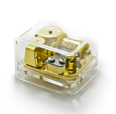 Clear 18 Note Acrylic Box Musical Paperweight