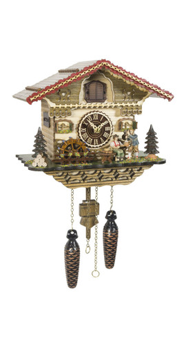Musical Black Forest Quartz Chalet Style Cuckoo Clock with Animated Beer Drinker