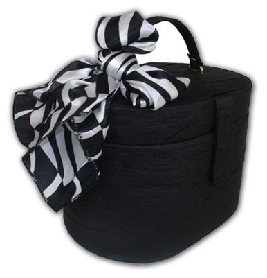 Amazing Black And White Ribbon Double Layer Jewelry Box