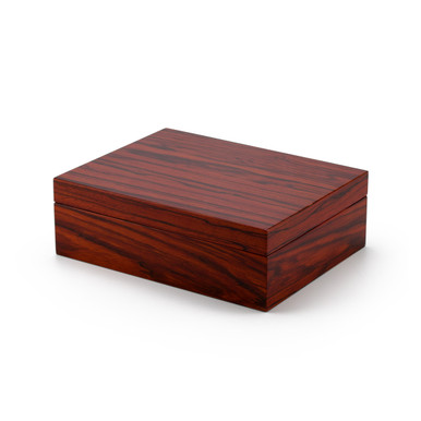 Ultra-Sleek 30 Note Hi Gloss Zebra Striped Wood Finish Jewelry Box