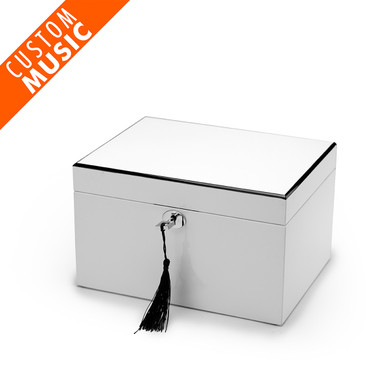 Ultra-Sleek Pearl White Lacquer USB Sound Module Music Jewelry Box