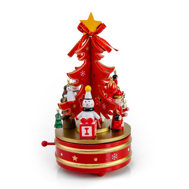 Red and Gold Musical Christmas Tree on Rotating base