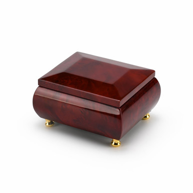 Gorgeous Wood Tone Classic Beveled Top Music Jewelry Box