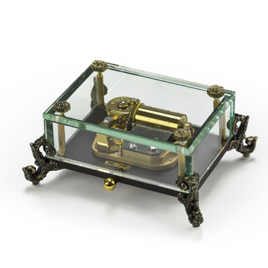 30-Note Crystal Music Box with Detailed Feet