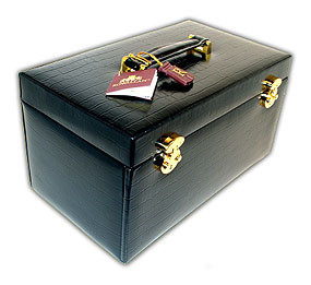 MBA Exclusive Crocodile Genuine Black Leather Fabulous Jewelry Box