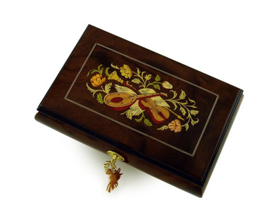 Timeless 23 Note Hand Crafted Musical Instrument and Floral Inlay Musical Jewelry Box