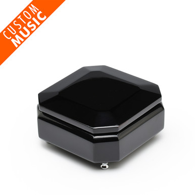 Beveled Midnight Black USB Sound Module Music Jewelry Box