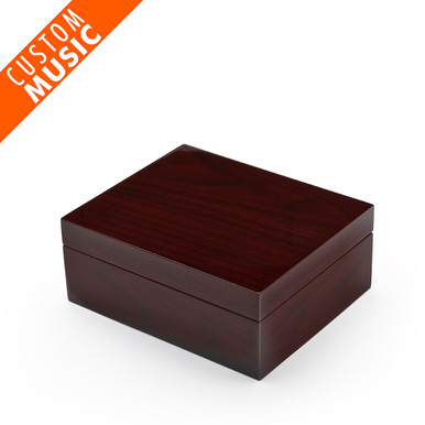 Contemporary Hi Gloss Dark Walnut USB Sound Module Music Jewelry Box