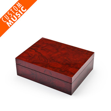 Modern Hi Gloss Burl Wood USB Sound Module Music Jewelry Box