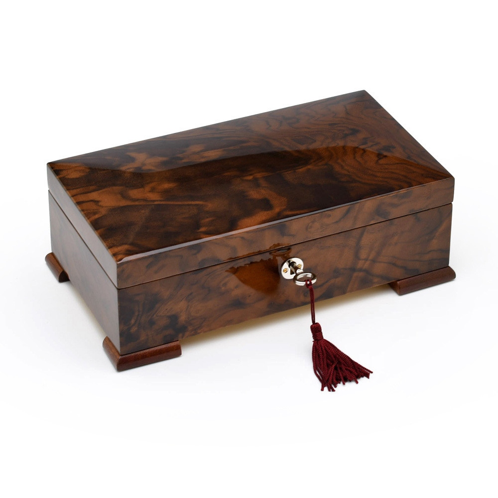 Image of Handmade Walnut 18 Note Classic Italian Style Musical Valet / Watch Box