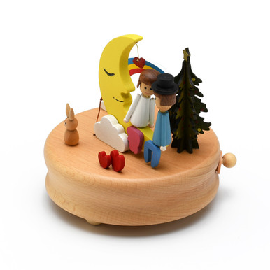 Animated 18 Note Musical Wooden Christmas Tree & Puppy Love Keepsake