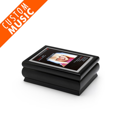 4" x 6" Black Lacquer Custom USB Module Photo Frame Music Box