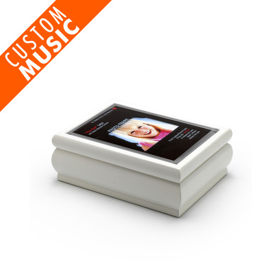 4" x 6" White Lacquer Custom USB Module Photo Frame Music Box