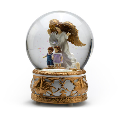 Guardian Angel Protecting Children Musical Snow/Water Globe