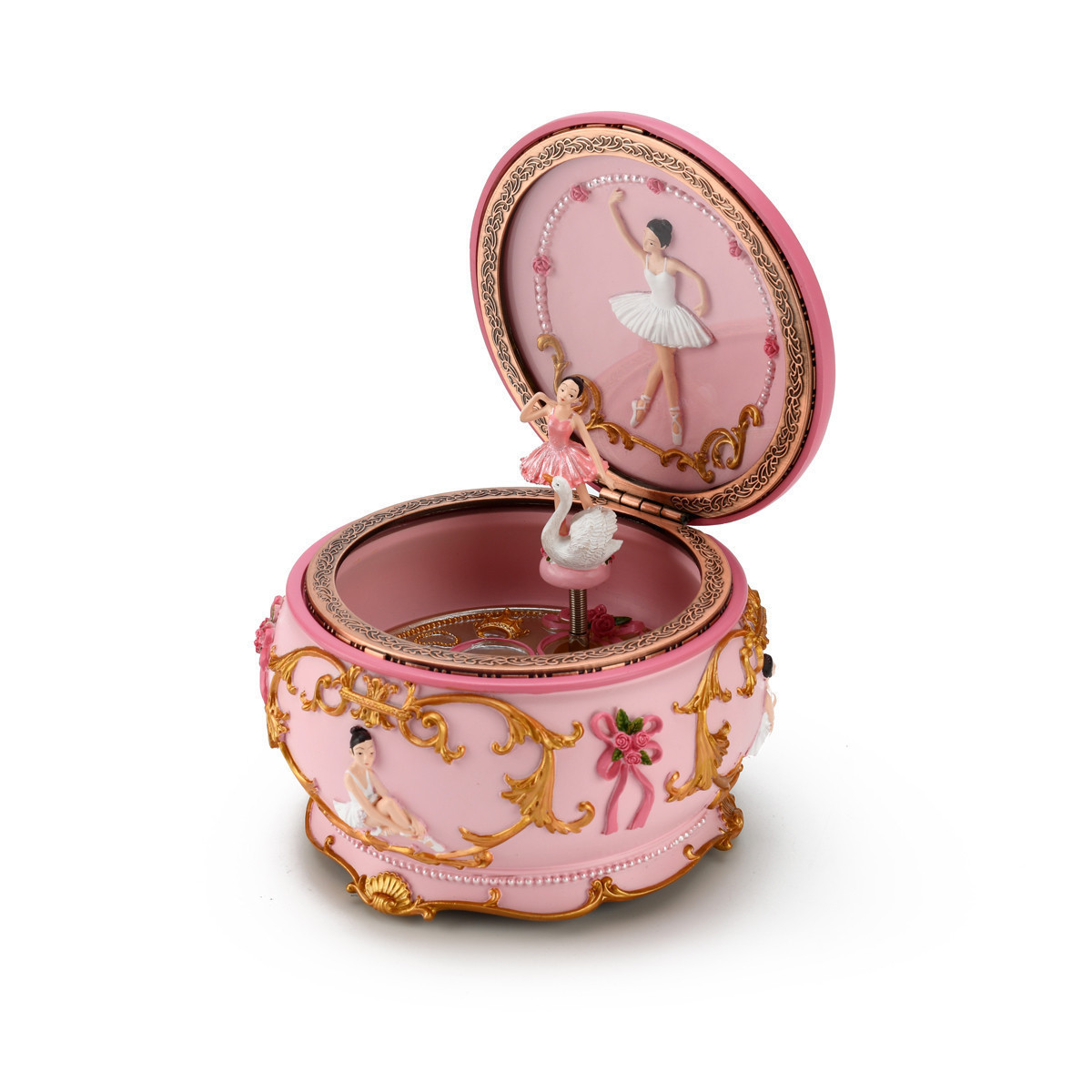 Image of Gorgeous Pink Ballerina Themed Animated Musical Trinket Keepsake