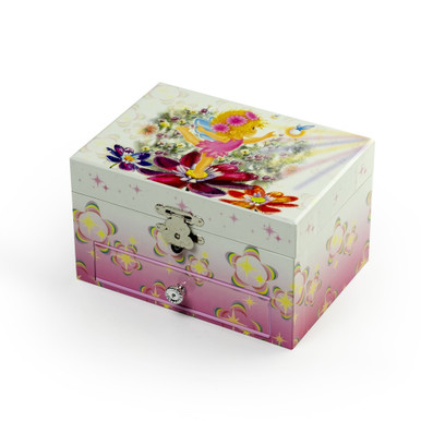 Colorful Fairy and Flowers Spinning Ballerina Musical Jewelry Box  Ashley by Mele & Co.