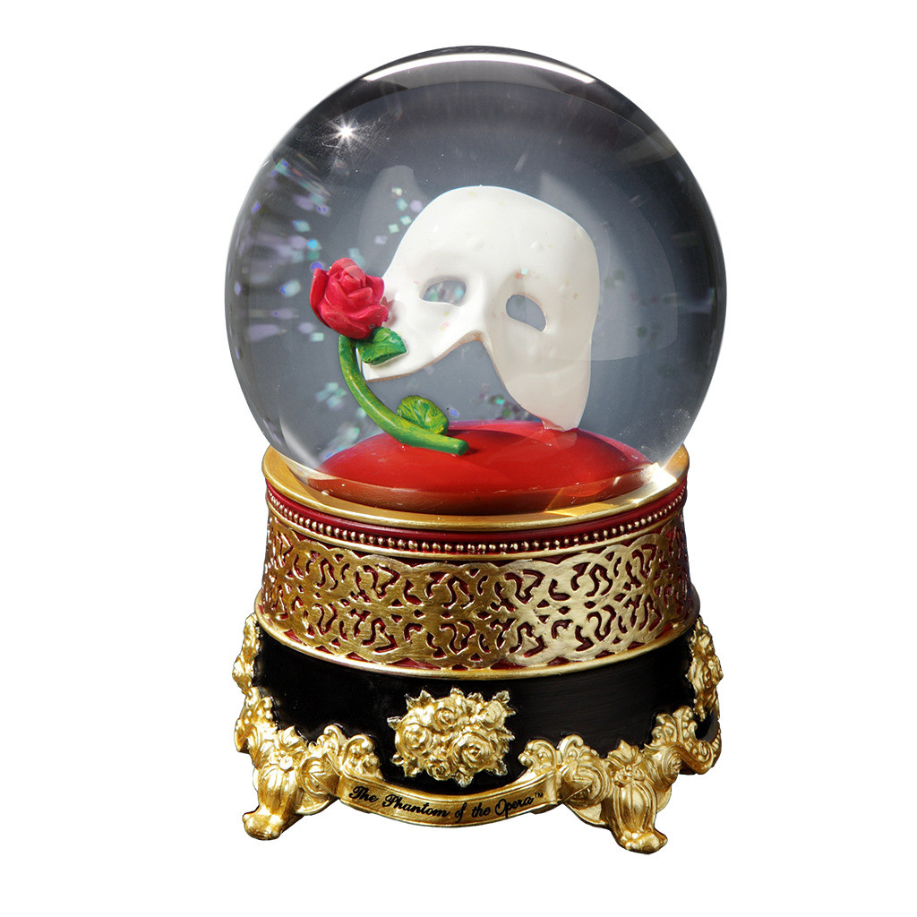 Image of Classic Phantom of the Opera Mask with Rose Water Globe