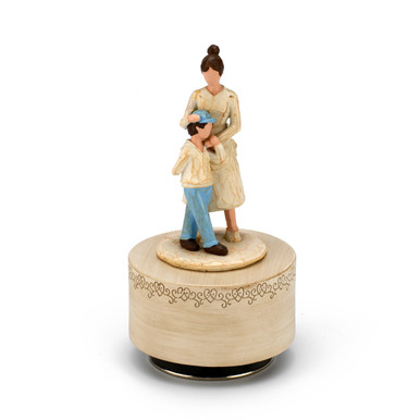 Loving Mother and Sons Embrace Musical Figurine - Choose Your Song