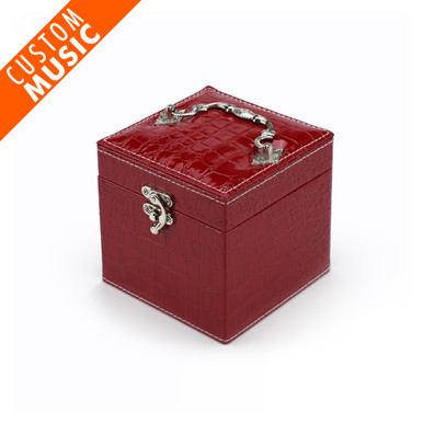 Space Efficient Red Croc Skin Faux Leather Gothic USB Sound Module Jewelry Box