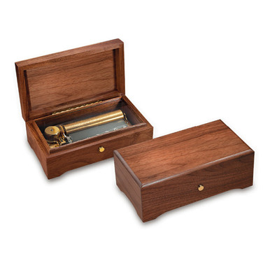 Music Box 22 Note Traditional 72 Note Solid Walnut Music Box